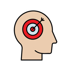 concentration color line icon with white background vector stock illustration