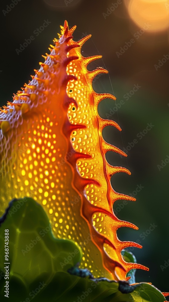 Canvas Prints A close-up of a bright orange plant with unique patterns. AI.