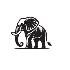 Fototapeta premium Elephant silhouette. Elephant vector design isolated on white background.