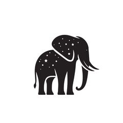 Fototapeta premium Elephant silhouette. Elephant vector design isolated on white background.