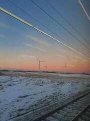 railway in the sunset