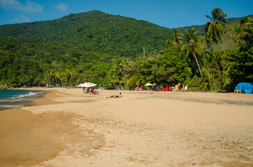 Fototapeta premium Praia do Jabaquara, Ilha Bela São Paulo Brasil.