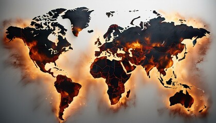 Réchauffement climatique et terre en flamme