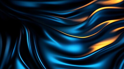 Obraz premium Abstract futuristic background with sleek metallic shapes, blending smoothly into each other, glowing cool tones of blue and silver, minimalistic design