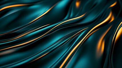 Fototapeta premium Abstract futuristic background with sleek metallic shapes, blending smoothly into each other, glowing cool tones of blue and silver, minimalistic design