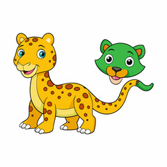 cartoon leopard Character illustration 