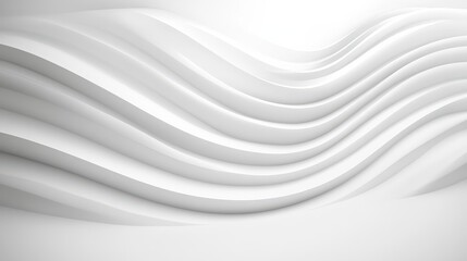 Abstract White Wavy Background with 3D Design