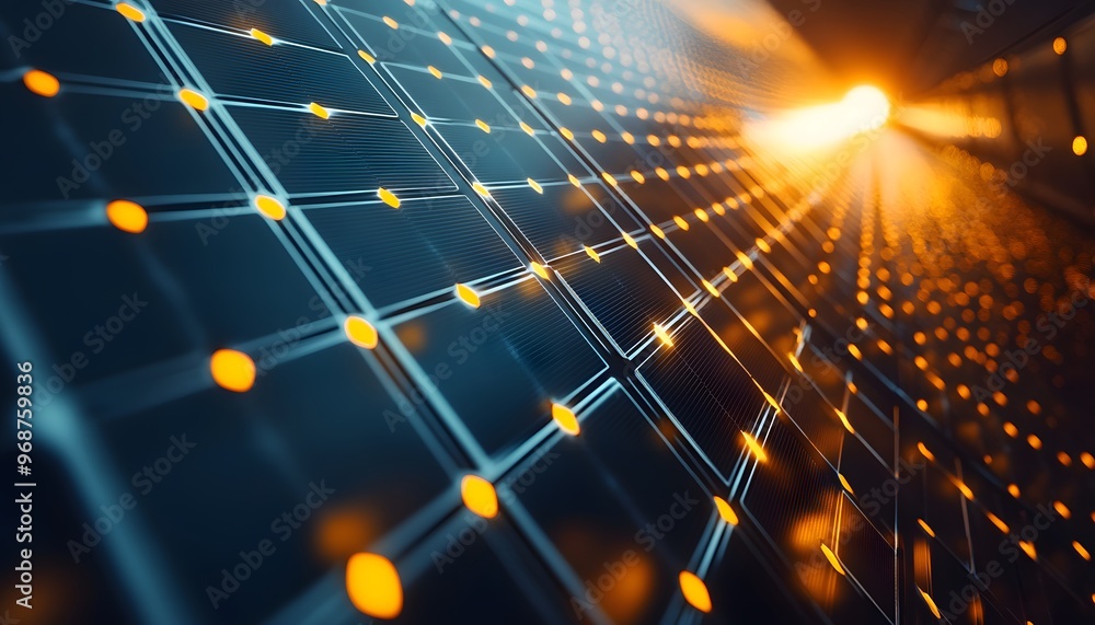 Poster abstract digital background with glowing lines and points, representing technology and connectivity 
