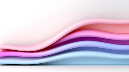 Soft, flowing layers of pastel-colored material creating a soothing abstract composition in a minimalistic setting