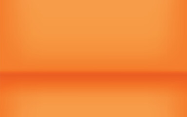 Orange studio background. Empty room or space for backdrop, product and presentation