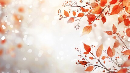 Fototapeta premium Autumn Serenity in Japanese Anime, vibrant watercolor animation of a park in autumn, featuring swirling leaves and gentle breezes, seamlessly looping for immersive ambiance.