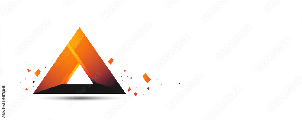 Aufkleber a triangle with a red and orange border. the triangle is on a white background