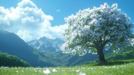 Enchanting anime landscape, vibrant colors, intricate details, immersive atmosphere, serene hills, whimsical flora, dreamlike skies, captivating visual storytelling, artistic elegance.