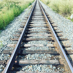 Fototapeta premium Converging Railway Tracks