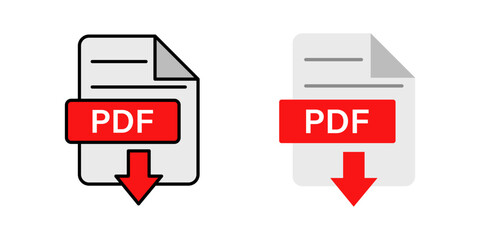 Vector isolated pdf icon set