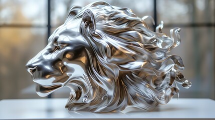 the lion is made of stainless steel 