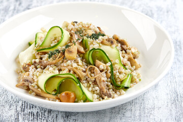 buckwheat with mushrooms and zucchini