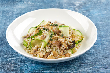 buckwheat with mushrooms and zucchini