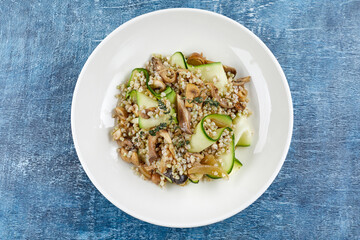 buckwheat with mushrooms and zucchini