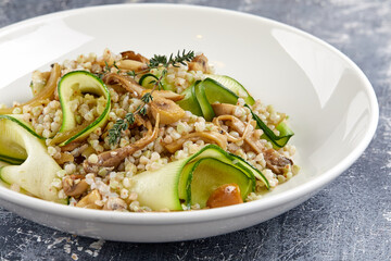 buckwheat with mushrooms and zucchini
