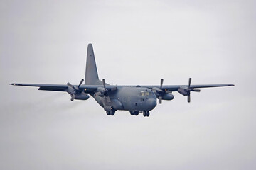 military airplane in flight