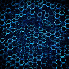 Ai generator background technology abstract pentagon dark blue color modern