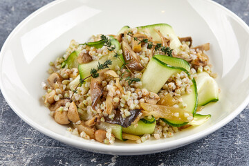 buckwheat with mushrooms and zucchini