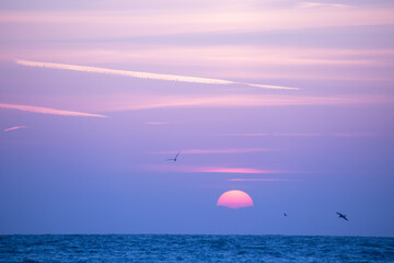 coucher de soleil sur la mer