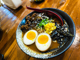 Japanese food display on a restaurant table