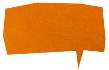 Orange paper speech bubble design element isolated on transparent background