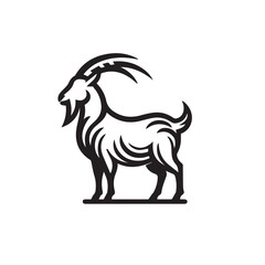 Obraz premium Goat silhouette. Goat logo, icon. Goat vector design black and white.