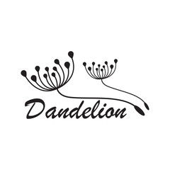 Obraz premium Dandelion flower logo vector template