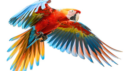Fototapeta premium blue, red and yellow macaw isolated