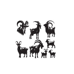 Fototapeta premium Goat silhouette. Goat logo, icon. Goat vector design black and white.