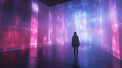 AI-driven holographic digital art displays changing dynamically based on user interaction: Interactive art installations that respond to audience movements and emotions.