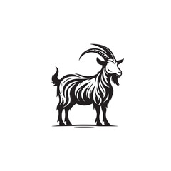Obraz premium Goat silhouette. Goat logo, icon. Goat vector design black and white.