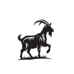 Goat silhouette. Goat logo, icon. Goat vector design black and white.