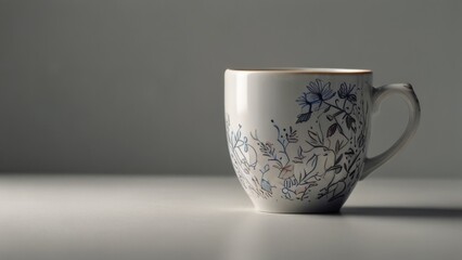 homelike mug with tea on a white background