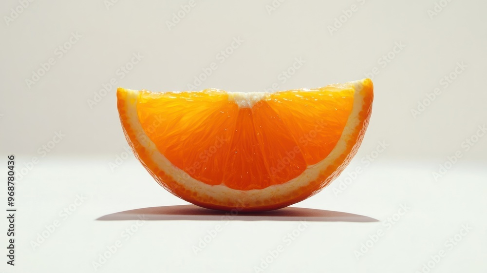 Poster a single slice of orange on a white background