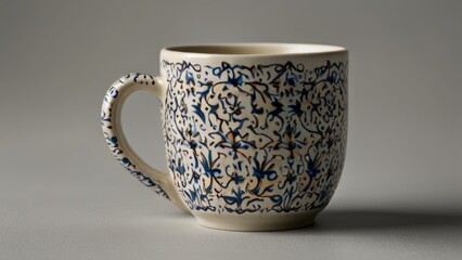 homelike mug with tea on a white background