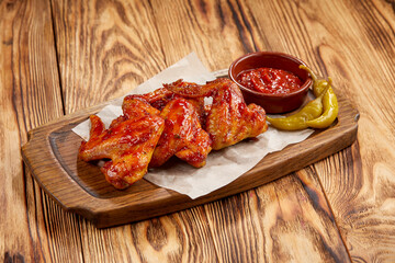 hot grilled wings with spicy sauce