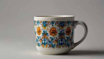 homelike mug with tea on a white background