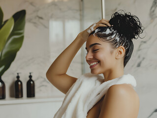 Naklejka premium Fresh and Clean Hair Bliss.