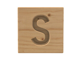 Wooden box letter s