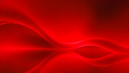 Red abstract background with soft curves and reflect swirling, red liquid reflecting on a smooth surface.
