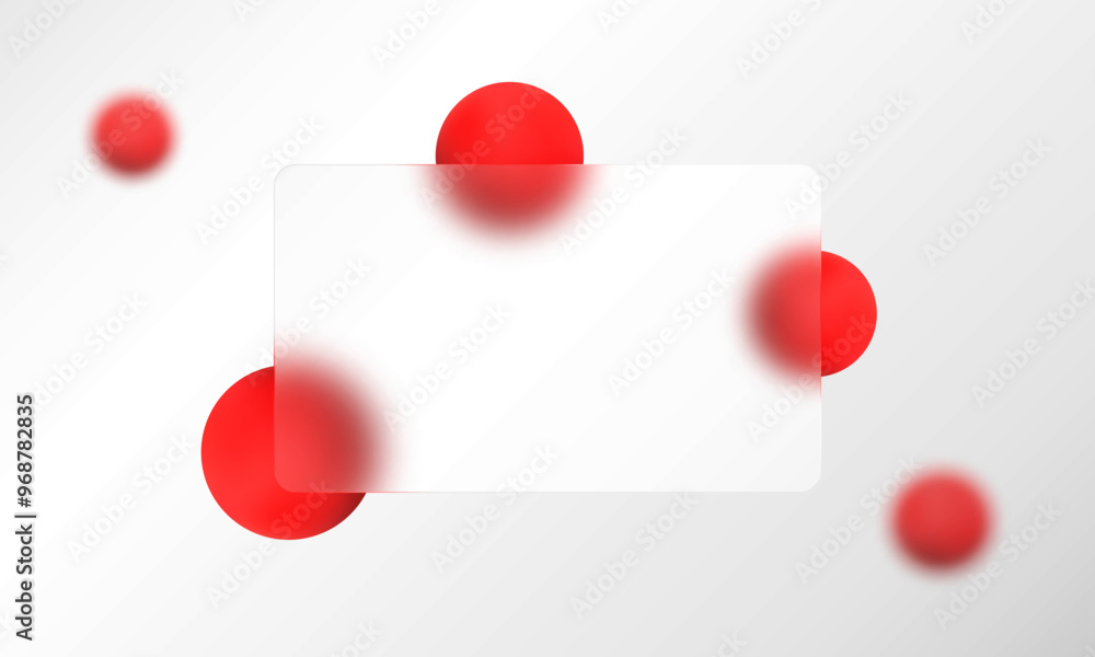 Poster glass morphism style website landing page template. presentation screen with glass overlay effect on