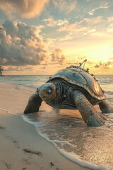 Steam punk turtle, Generative AI