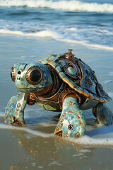 Steam punk turtle, Generative AI