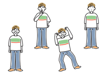 元気な少年の色々な表情