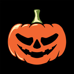 Halloween illustration element, Hand drawn style, Isolated on black background.